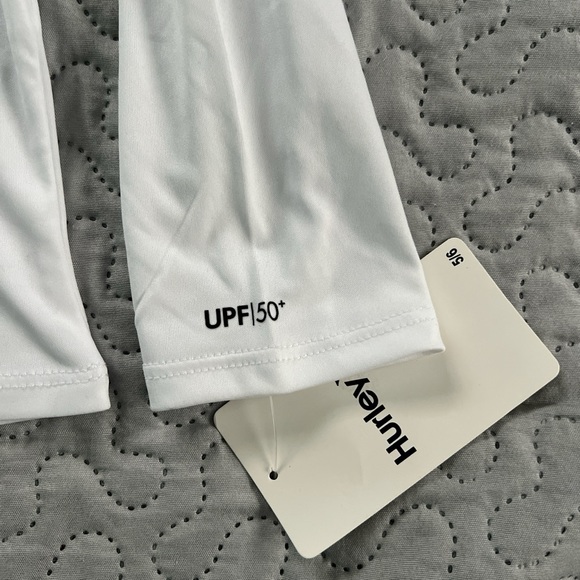 Hurley youth girls 5/6 UPF 50 swim top swimwear long sleeve white beach summer - Picture 3 of 6